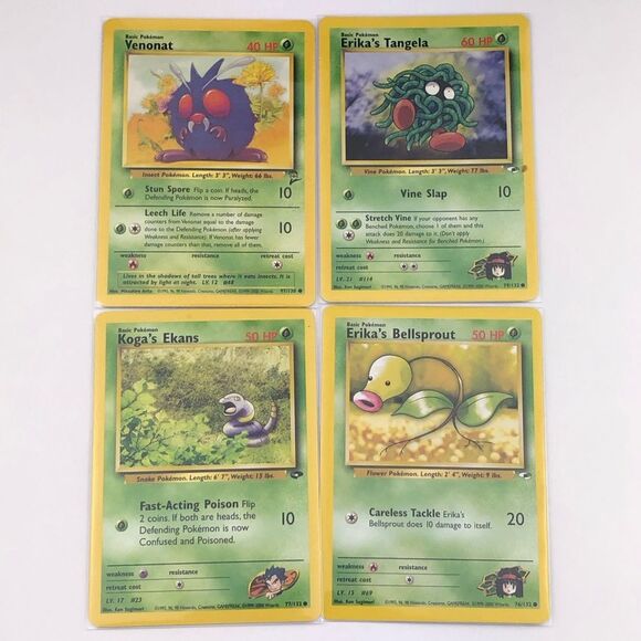 Pokemon Other - Pokemon Vintage Card Grass Type Lot L